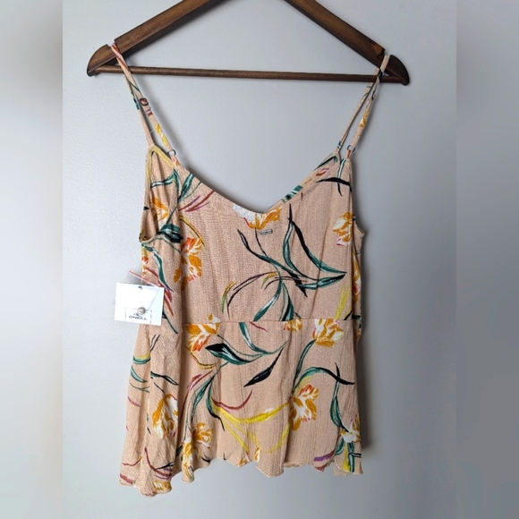 O'Neill baby doll camisole button down multicolor floral boho hippie women XS - Picture 2 of 10